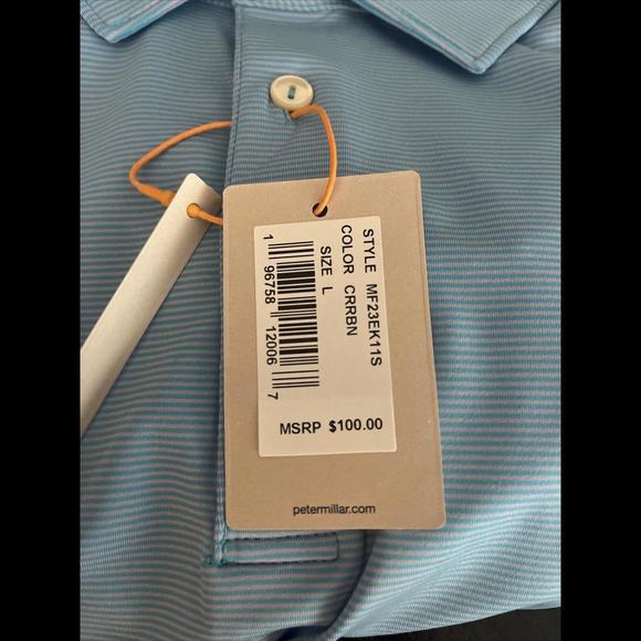 Men's Peter Millar Jubilee Performance Polo Golf Shirt Size Large MSRP $100 - Picture 5 of 7